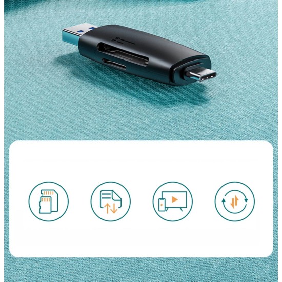 Ugreen adapter SD / micro SD card reader (USB-A / USB-C) black (CM304)